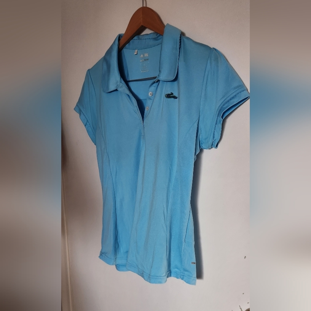 Adidas Women's Sky Blue Golf Polo Shirt - Picture 4 of 5